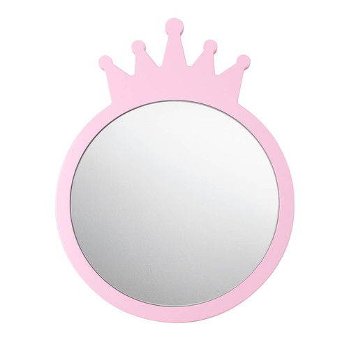 Wall Mirror Crown Pink new with Wooden Frame