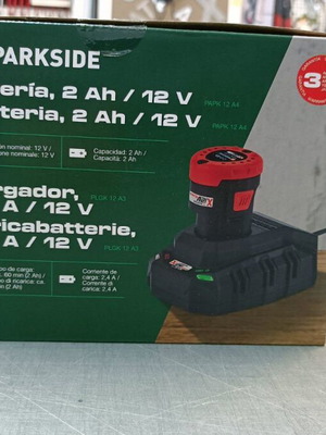 PARKSIDE Rechargeable Battery 2 Ah 12V PAPK 12 A4 and Fast Charger 2.4 A 12V PLGK 12 A3