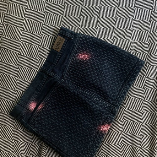 Chloé vintage quilted dark wash denim mini skirt like new