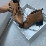 Leather ankle boots, brown, size 37