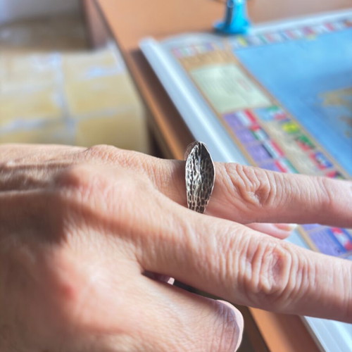 Silver ring with 20 mm diameter, size 62