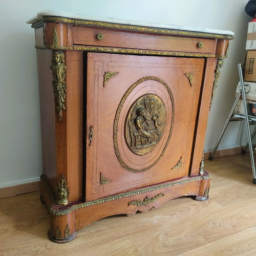 Antique Louis French Bayou Buffet used with marble