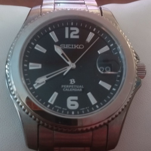 Seiko Brightz SAGM001 wristwatch used, perpetual calendar, titanium