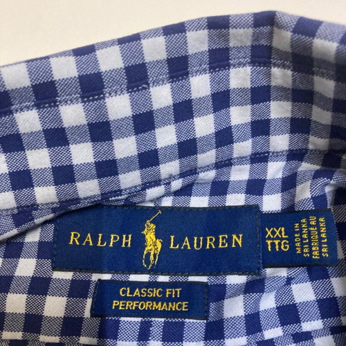 Ralph Lauren shirt XXL classic fit dark blue white checked with dark blue pony