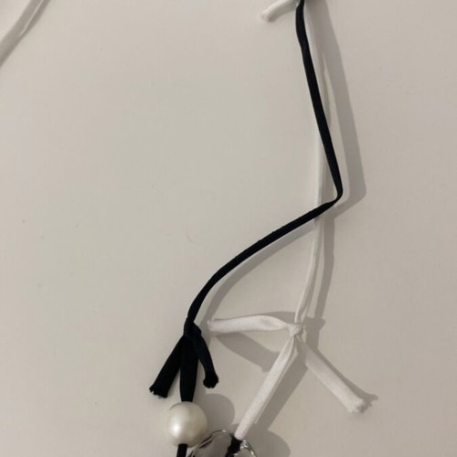 Handmade black and white necklace like new