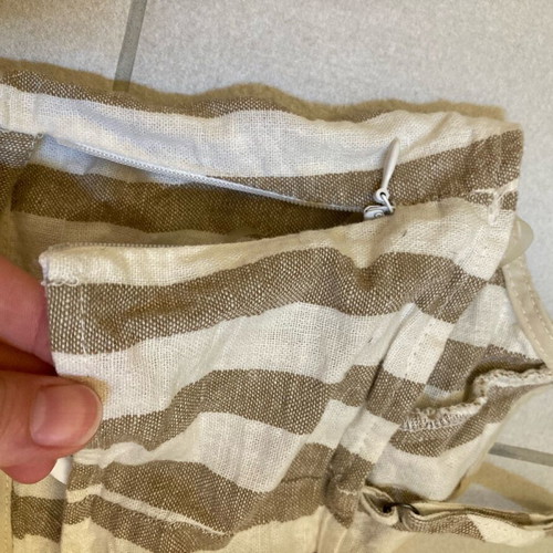 Stradivarius Crop Top like new, linen blend, size M, striped white beige