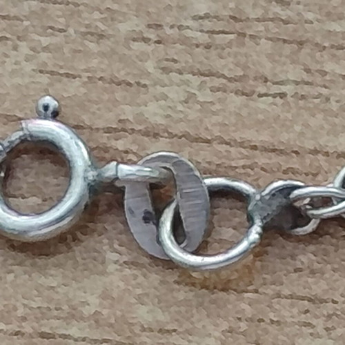 Silver 925 twisted rope chain necklace, 45cm