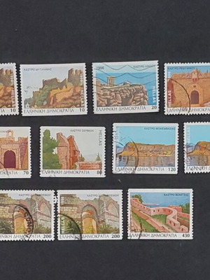Castles of Greece 1996-1998 used stamp lot of 18