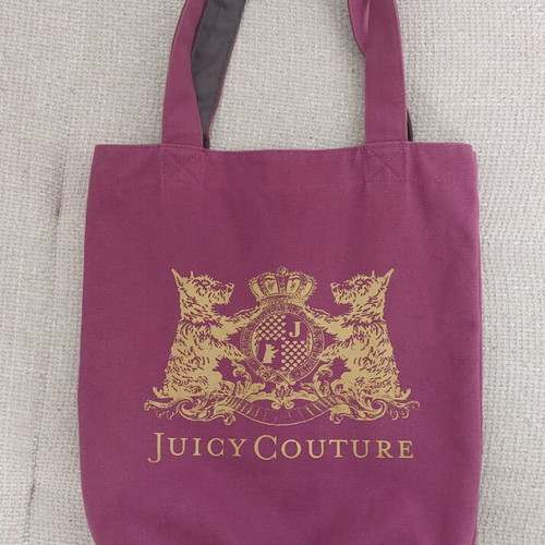 Juicy Couture Canvas Tote Bag like new, magenta with gold logo