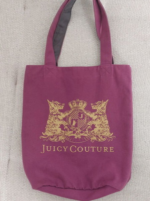 Juicy Couture Canvas Tote Bag like new, magenta with gold logo