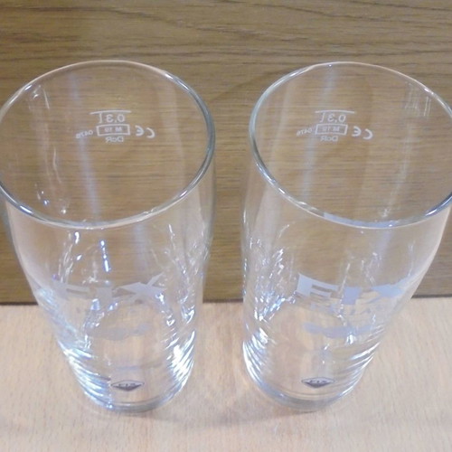 Fix Hellas beer set of 2 used promotional glasses 300ml