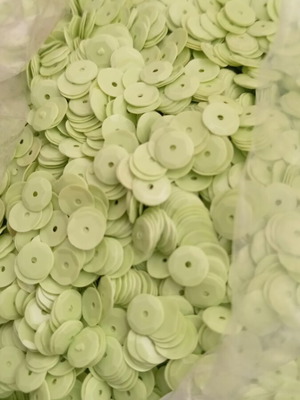 Sequins or Paillette Light Green Round 6mm 50g