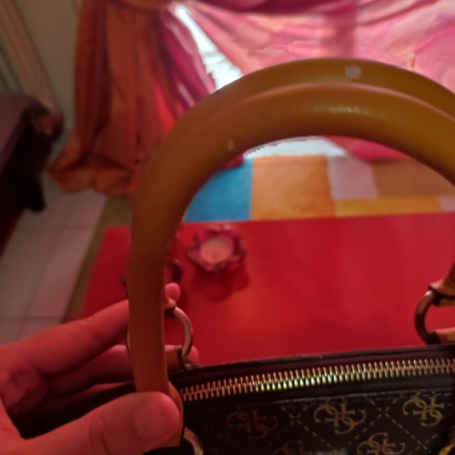 Guess handbag with extra crossbody strap, like new, brown and yellow