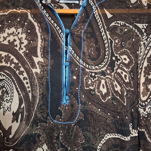 Anna Riska kaftan 100% natural silk, like new, size XL