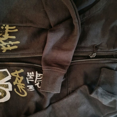 Benetton jacket with hood like new, black, size 11-12
