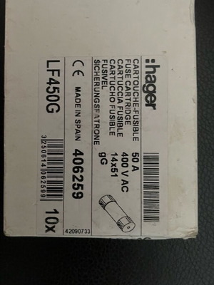Hager 50.A 14×51 new, pack of 10 pieces