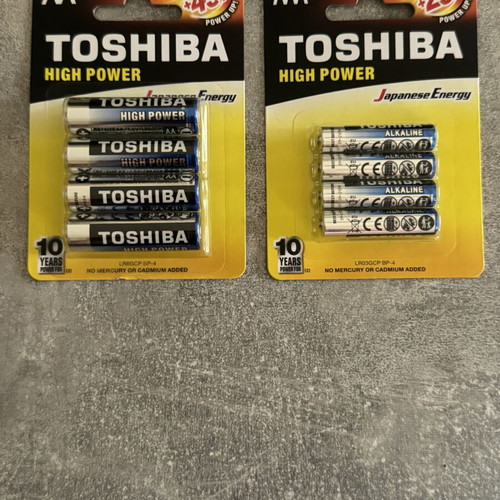 Toshiba alkaline batteries AA and AAA high power set 4 pcs new