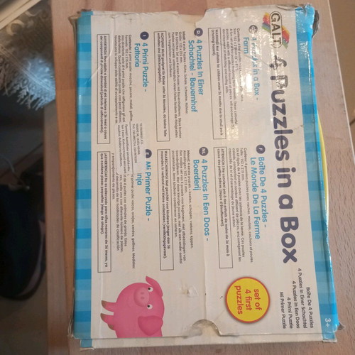4 Puzzles in a Box used for ages 3+