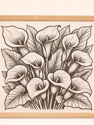 Laser Engraved Painting New With Lacquered Wooden Frame 30x30 cm