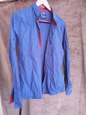 Blue men's shirt with long sleeves XL like new