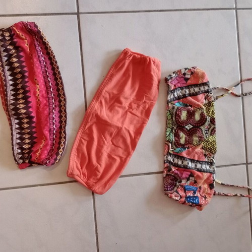 Bralette cotton like new, 3 pieces, small, multicolor and orange