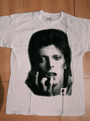 David Bowie fashion t-shirt new, 100% cotton, size S, white