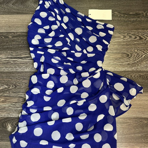 Zara dress new with tag, royal blue and white polka dots, size M
