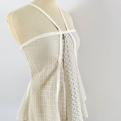 Asymmetric Ecru Top Ioanna Kourbela new, size S