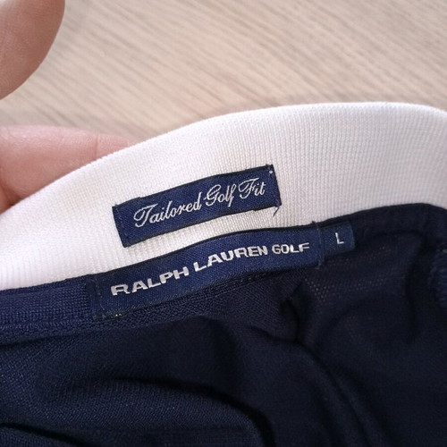 Ralph Lauren Golf Polo Shirt Blue Big Pony, Tailored Fit, Size L Like New