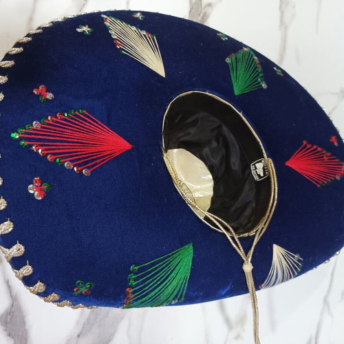 Mexican Mariachi Hat new, blue with embroidery and sequins