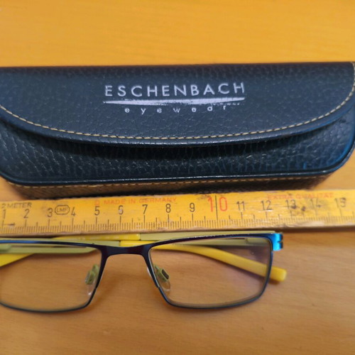 Eschenbach children's eyewear frames used, blue and yellow metal