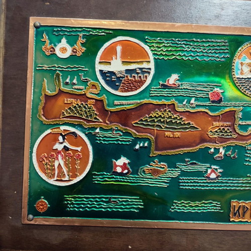 Vintage chalcography with Crete theme AETHRA used