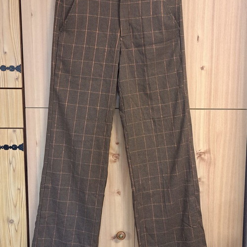 Brigitte plaid wide-leg pants new, brown-orange shades