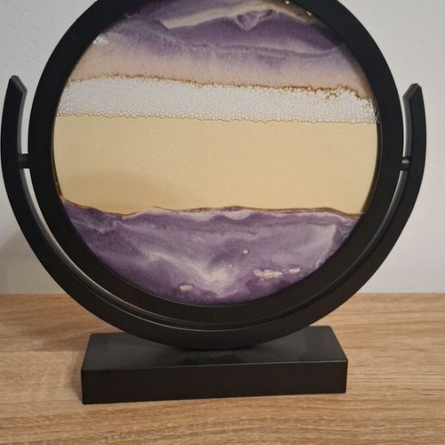 Decorative rotating table decor new, 22 cm height, black with purple-gold