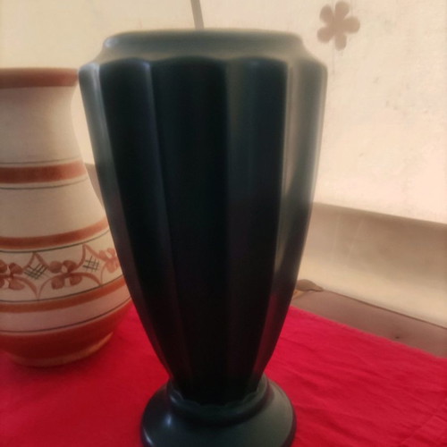 Large decorative vases like new, green and beige brown