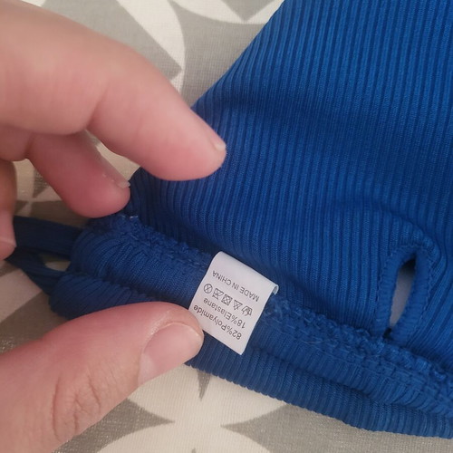 Shein Blue Triangle Bikini Top Size S New