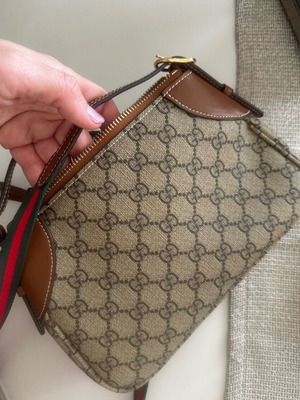 Gucci GG Emblem Small shoulder bag, beige