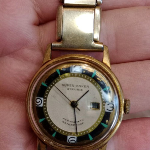 Super Anker 21 Rubis watch used, vintage, gold rolled