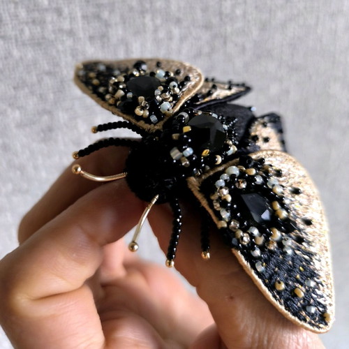 Handmade butterfly brooch new with Swarovski crystals and Japanese beads