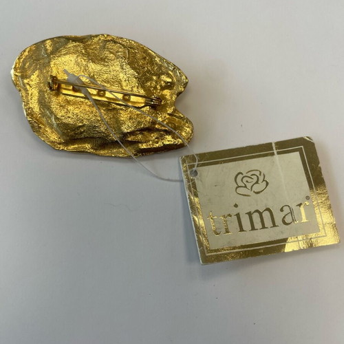 Trimar brooch like new, vintage style, brown and gold