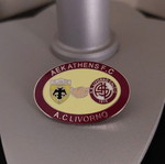 Vintage κονκάρδα Αδελφοποίηση οπαδών ΑΕΚ - Λιβόρνο σαν καινούργια