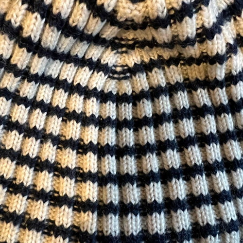 Beanie hat British fisherman style TOPMAN like new, white and blue
