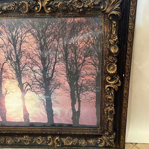 Vintage wall print with tree illustration 78x107 used