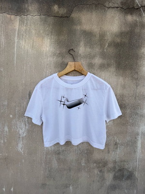Nike crop top used, size S, black and white