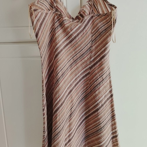 Attrattivo women's short dress used, size Large, white and brown