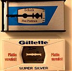  Ξυραφάκια ξυρίσματος για Μηχανή ξυρίσματος ασφαλείας. 8 Gillette Super Silver Platinum και 4 Schick Plus Platinum