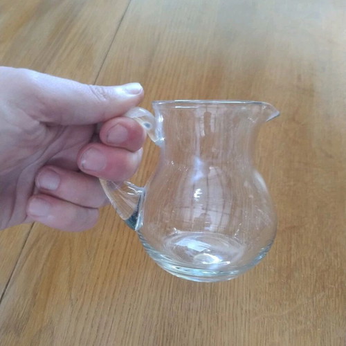 Small glass jug like new, height 10cm