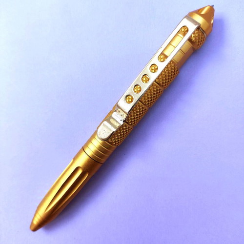 Set of 2 tactical business pens in silver and gold, new