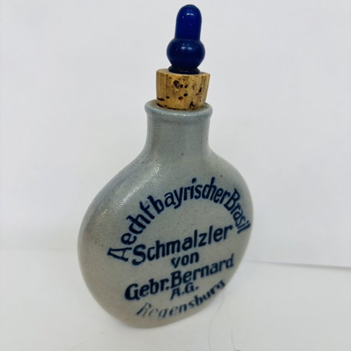 German Stoneware Snuff Bottle Schmalzlerfranzl used with lid