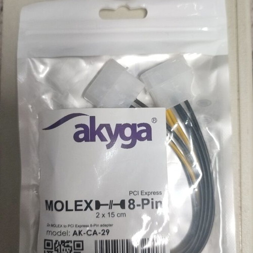 Akyga 8-Pin PCIe - 4-Pin Molex cable used 0.15m multicolor AK-CA-29